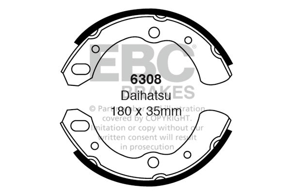 6308 - EBC Brake Shoes; Front