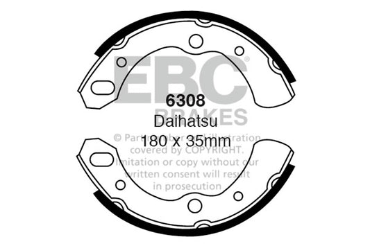 6308 - EBC Brake Shoes; Front