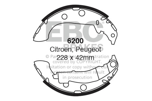 6200 - EBC Brake Shoes; Rear