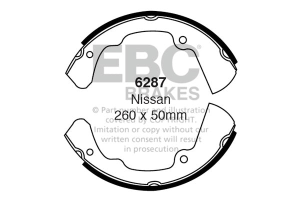 6287 - EBC Brake Shoes; Front