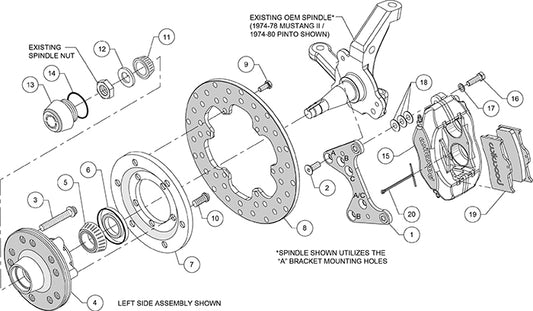 140-1013-BD - Wilwood Big Brake Kit - Front - 273x9mm Cross Drilled - Dynalite Anodized