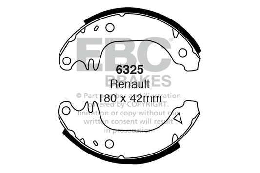 6325 - EBC Brake Shoes; Rear