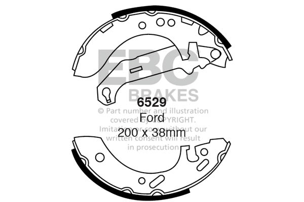 6529 - EBC Brake Shoes; Rear