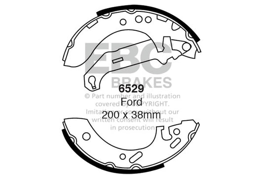 6529 - EBC Brake Shoes; Rear