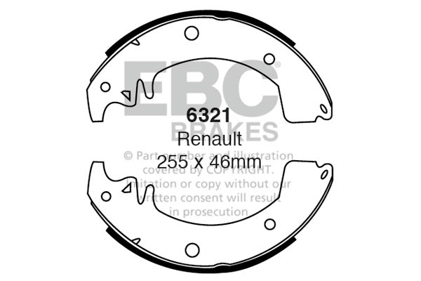 6321 - EBC Brake Shoes; Rear
