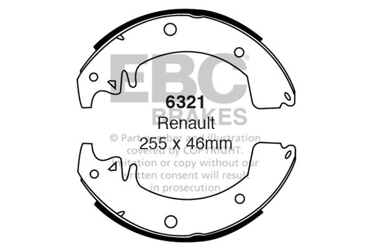 6321 - EBC Brake Shoes; Rear