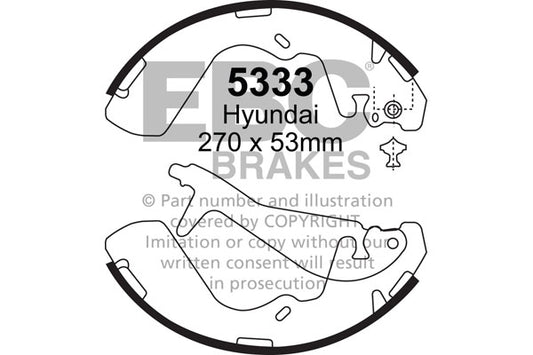 5333 - EBC Brake Shoes; Rear