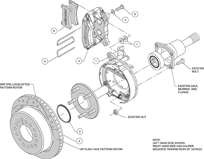 140-14400-D - Wilwood Big Brake Kit - Rear - 280x20mm Curved Slotted & Cross Drilled - Dynapro Low Profile Black