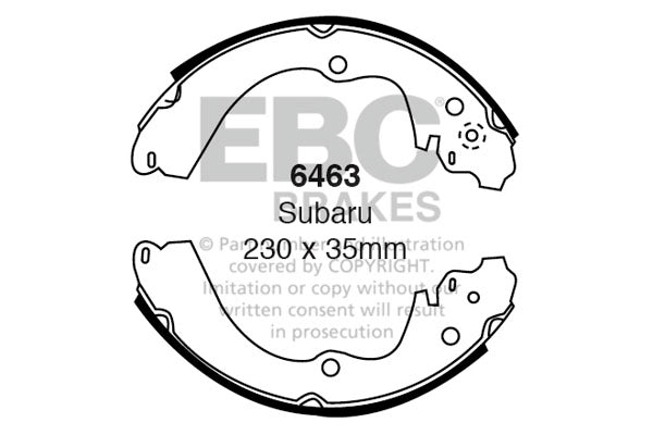 6463 - EBC Brake Shoes; Rear