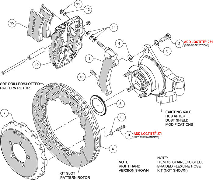 140-12874 - Wilwood Big Brake Kit - Front - 332x32mm Bi-Slotted - Superlite 6R Black