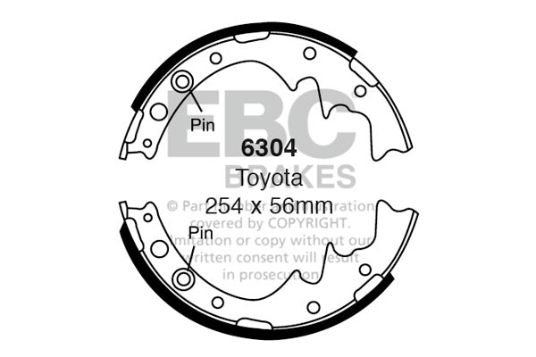 6304 - EBC Brake Shoes; Rear