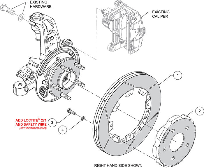 140-16530 - Wilwood 2-Piece Bi-Slotted Brake Discs; Rear
