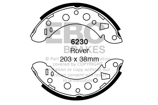6230 - EBC Brake Shoes; Rear