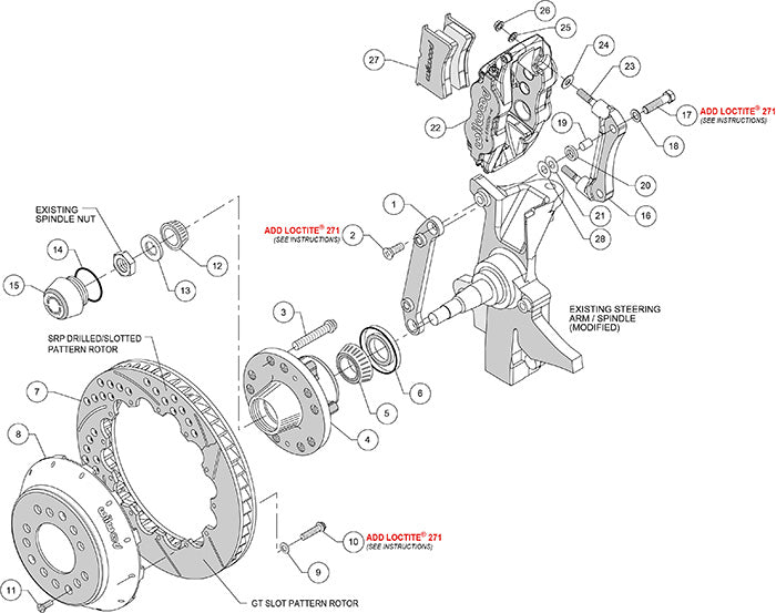 140-10485 - Wilwood Big Brake Kit - Front - 327x28mm Bi-Slotted - Superlite 6R Black