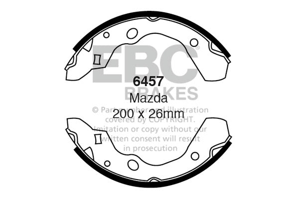 6457 - EBC Brake Shoes; Rear