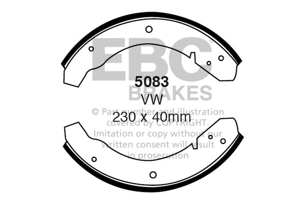 5083 - EBC Brake Shoes; Rear