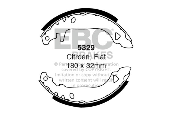 5329 - EBC Brake Shoes; Rear