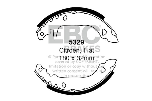 5329 - EBC Brake Shoes; Rear