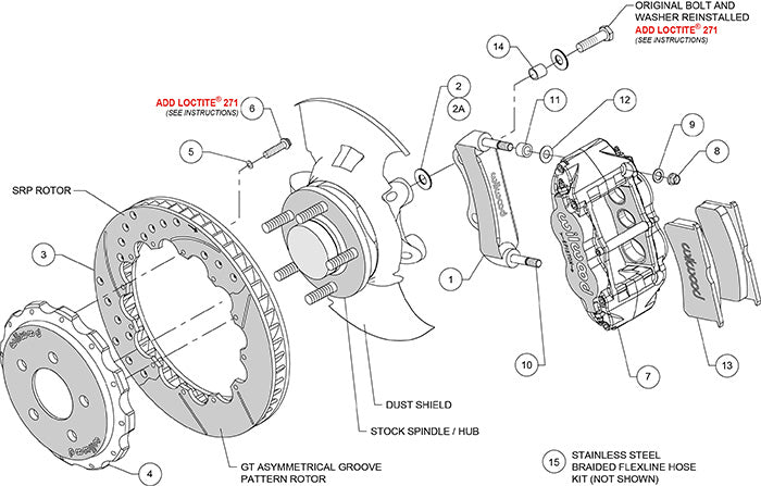 140-9296-D - Wilwood Big Brake Kit - Front - 355x32mm Curved Slotted & Cross Drilled - Superlite 6R Black
