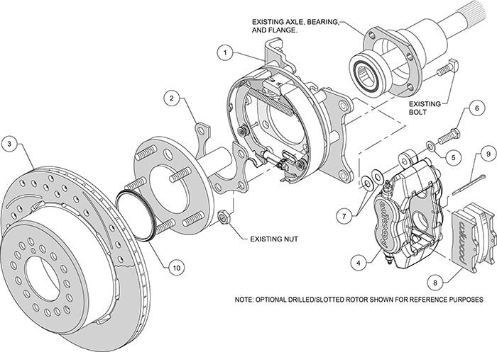 140-7144 - Wilwood Big Brake Kit - Rear - 309x20mm Plain - Dynalite Internal Black
