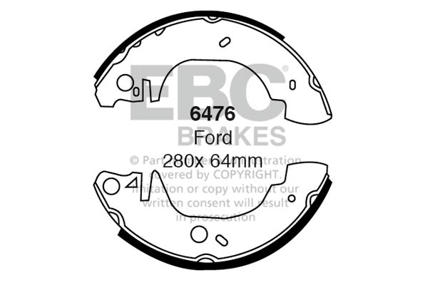 6476 - EBC Brake Shoes; Rear