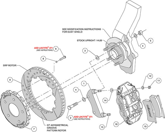 140-9190 - Wilwood Big Brake Kit - Front - 332x32mm Bi-Slotted - Superlite 6R Black