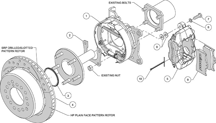 140-13511-R - Wilwood Big Brake Kit - Rear - 309x20mm Plain - Dynalite Internal Red