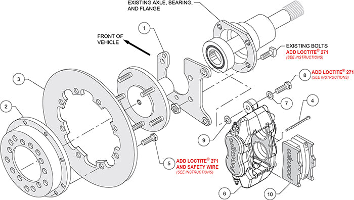 140-0262-BD - Wilwood Big Brake Kit - Rear - 291x9mm Cross Drilled - Dynalite Anodized