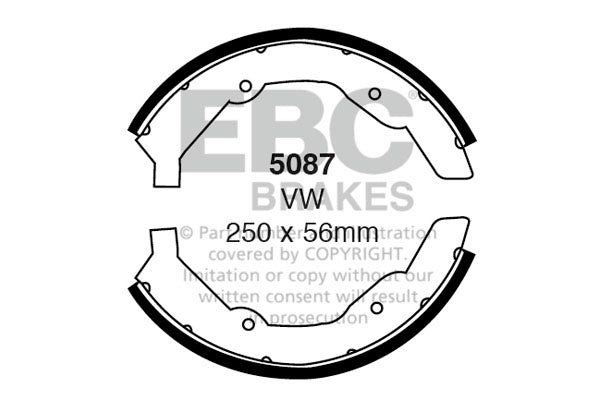 5087 - EBC Brake Shoes; Front