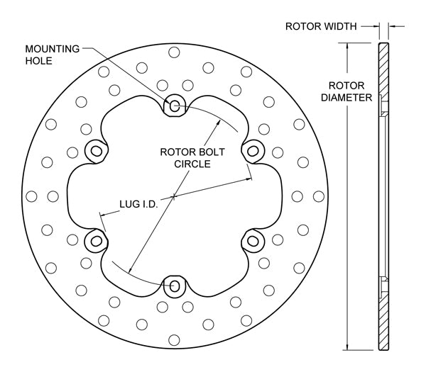 160-3306 - Wilwood Steel Rotors - 273x9mm Drilled Left/Right
