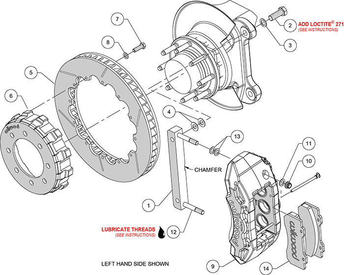 140-13867 - Wilwood Big Brake Kit - Front - 407x38mm Bi-Slotted - TX6R Black