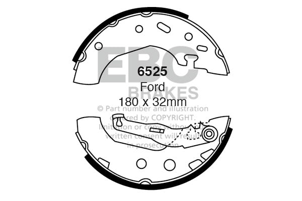 6525 - EBC Brake Shoes; Rear