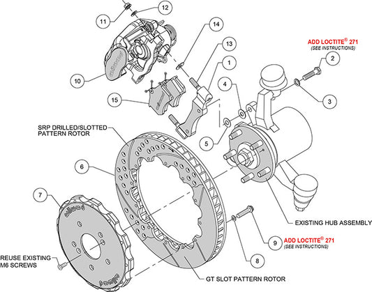 140-10310-D - Wilwood Big Brake Kit - Rear - 327x20mm Curved Slotted & Cross Drilled - CPB Black