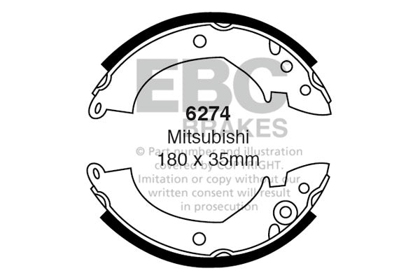 6274 - EBC Brake Shoes; Rear