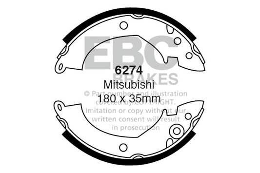 6274 - EBC Brake Shoes; Rear