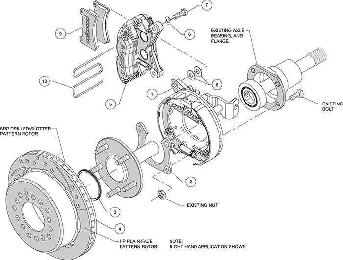 140-15603-DR - Wilwood Big Brake Kit - Rear - 280x20mm Curved Slotted & Cross Drilled - Dynapro Lug Mount Red
