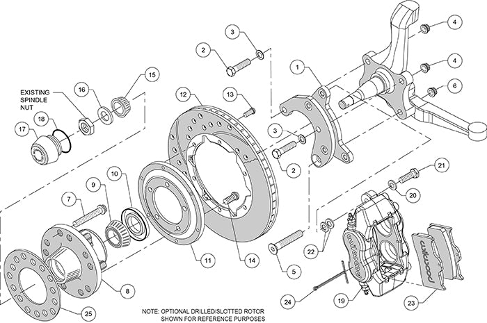 140-11023-R - Wilwood Big Brake Kit - Front - 280x20mm Plain - Dynalite Internal Red