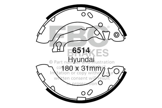 6514 - EBC Brake Shoes; Rear