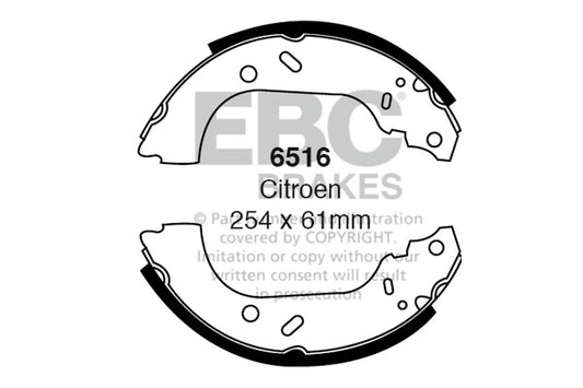 6516 - EBC Brake Shoes; Rear
