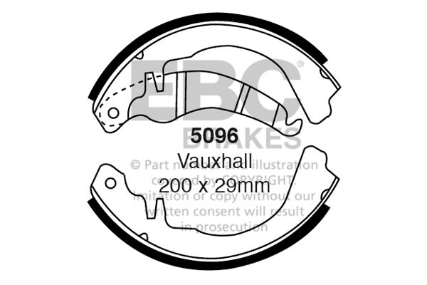 5096 - EBC Brake Shoes; Rear