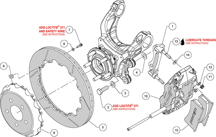 140-14483 - Wilwood Big Brake Kit - Rear - 355x20mm Bi-Slotted - Forged Superlite 4R Anodized