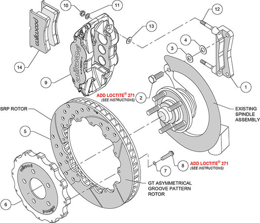 140-9109-R - Wilwood Big Brake Kit - Front - 332x32mm Bi-Slotted - Superlite 6R Red