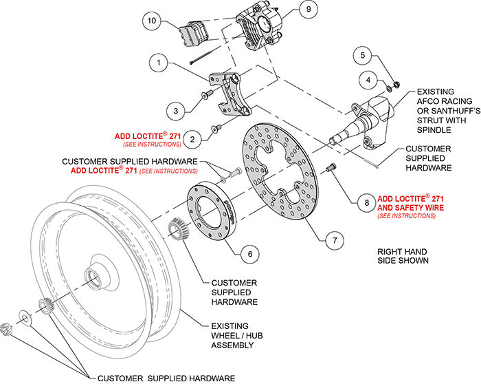 140-16559-D - Wilwood Big Brake Kit - Front - 254x6mm Cross Drilled - Dynalite Single Floater Black anodized