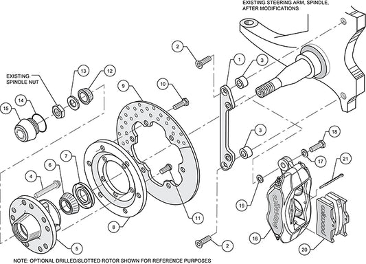140-8175-BD - Wilwood Big Brake Kit - Front - 273x9mm Cross Drilled - Dynalite Anodized