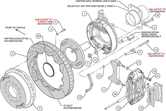 140-9221-D - Wilwood Big Brake Kit - Rear - 327x28mm Curved Slotted & Cross Drilled - Superlite 4R Black