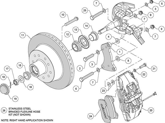 140-14974 - Wilwood Big Brake Kit - Front - 301x28mm Plain - Dynapro 6 Black