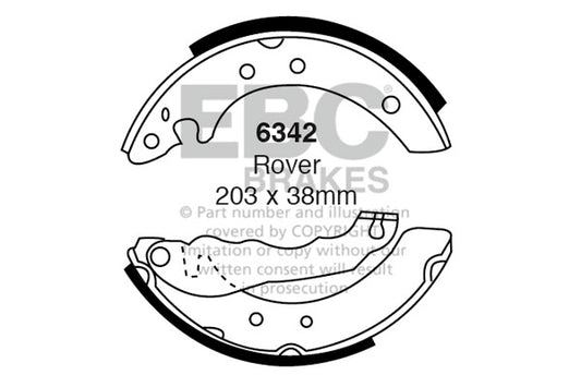 6342 - EBC Brake Shoes; Rear