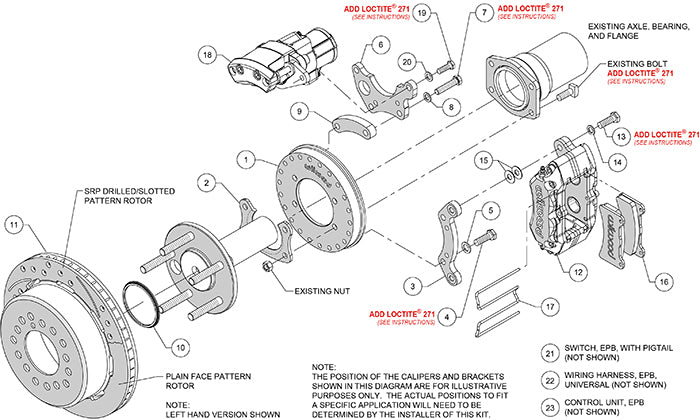 140-16149-D - Wilwood Big Brake Kit - Rear - 280x20mm Curved Slotted & Cross Drilled - Dynapro Low Profile Black