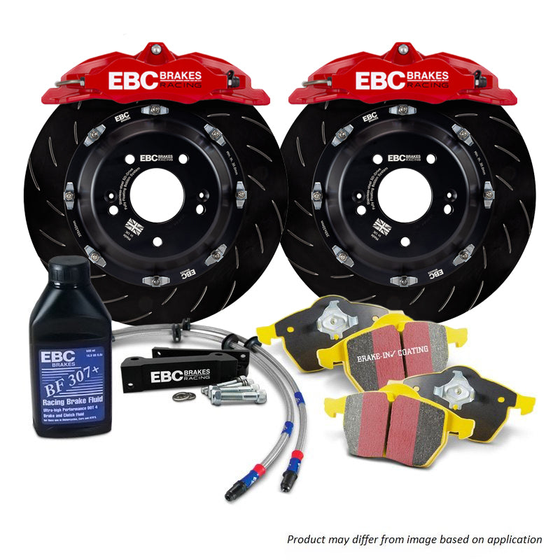 BBK009RED-1 - EBC Big Brake Kit - Front - 330x28mm Curved Slotted - Apollo-4 Red