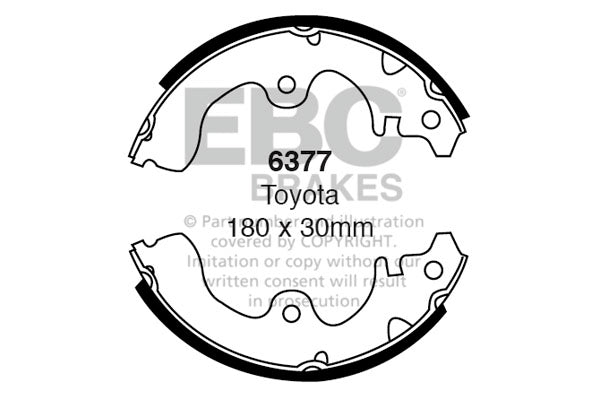 6377 - EBC Brake Shoes; Rear
